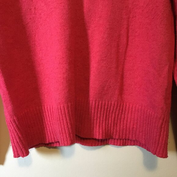 Malibu Pink Soft Angora Wool Blend Knit V-Neck Sweater - Picture 5 of 16